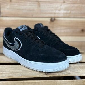 air force 1 low 3d chenille swoosh black cool grey
